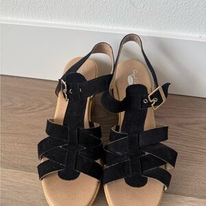 Dr. Scholl's Black Suede Sandals